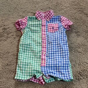 Polo by Ralph Lauren Multicolor Gingham Kids One Piece
